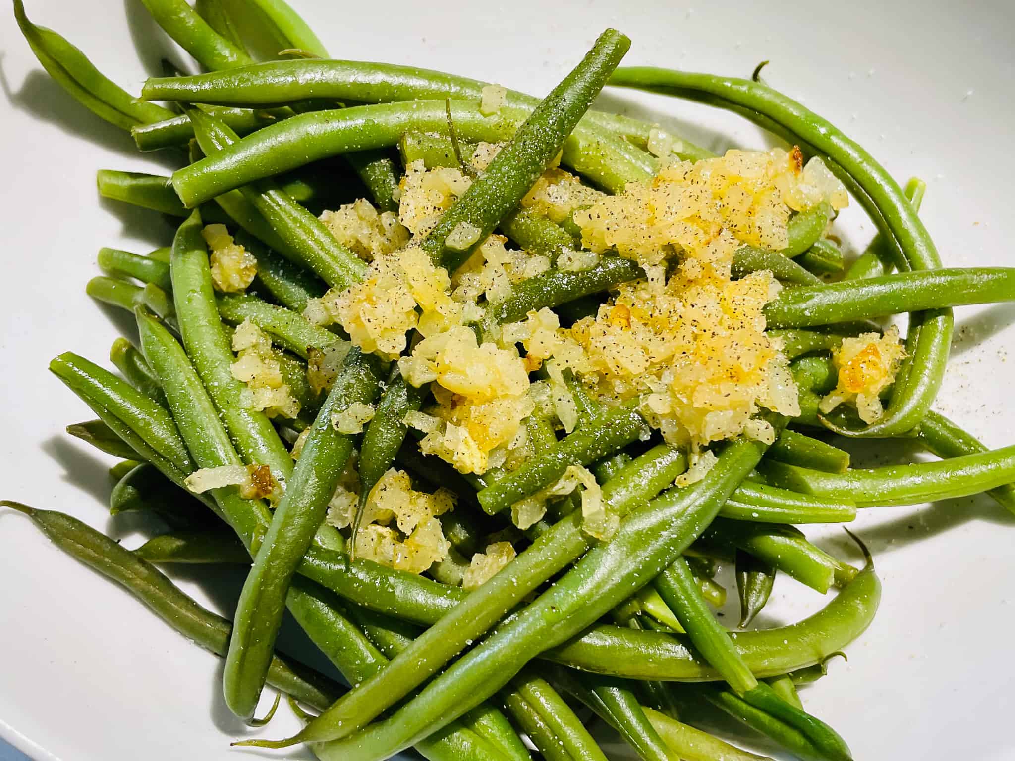 Steamed Green Beans with Onion Garlic Topping House of G&K Recipes
