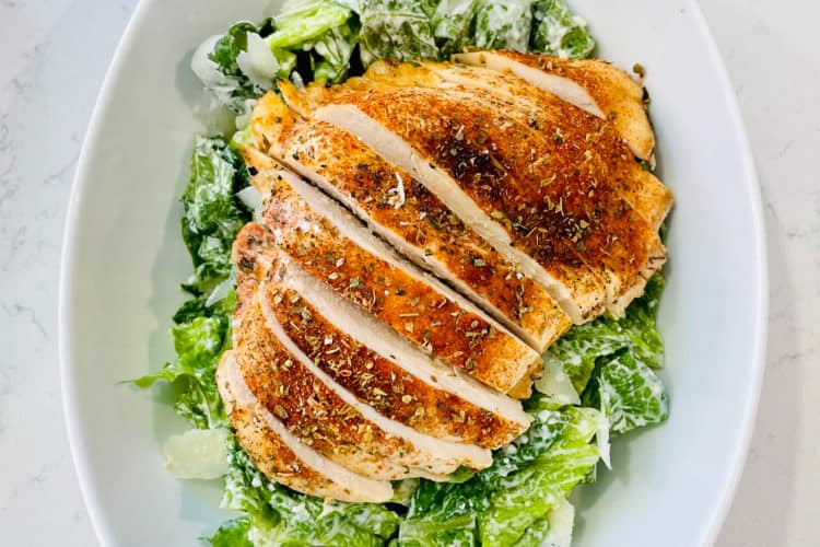 Baked Chicken Caesar Salad (with homemade dressing) House of G&K Recipes