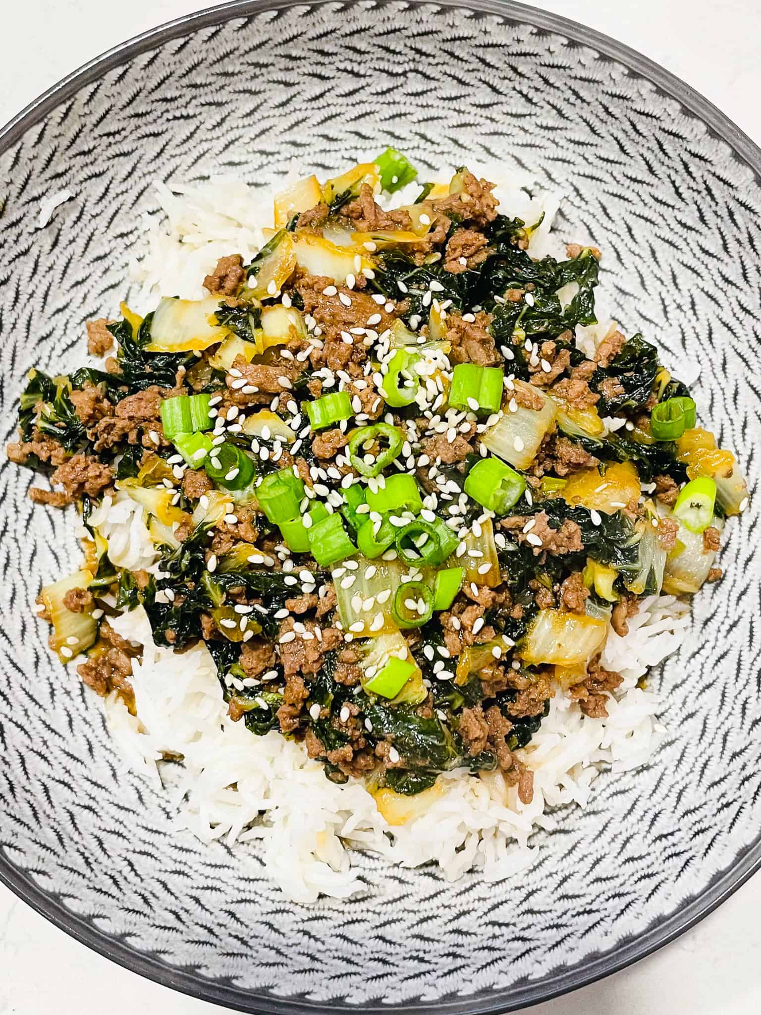 Quick and Delicious Ground Beef and Bok Choy Rice Bowl House of G&K