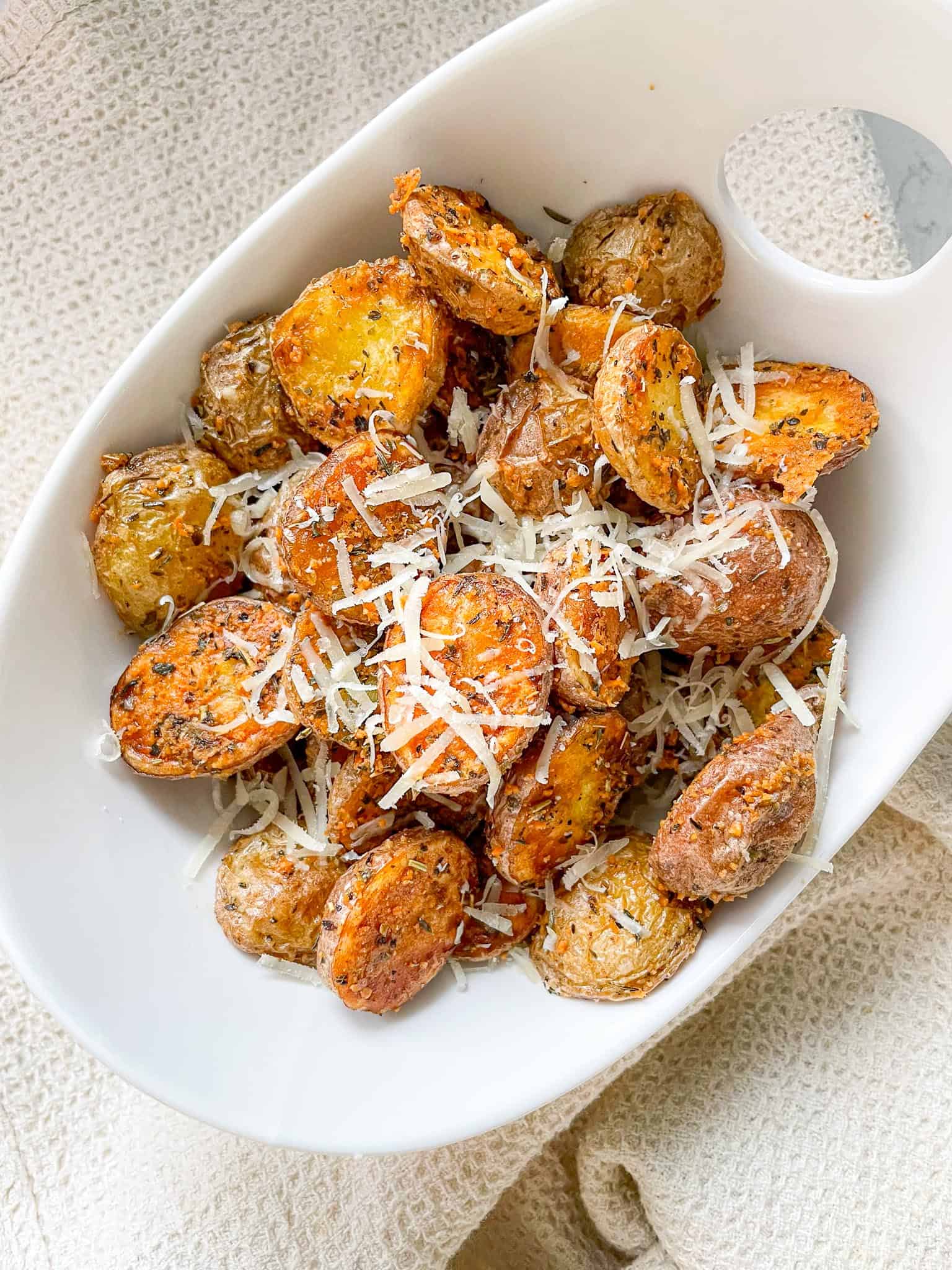 Crispy Herb Parmesan Roasted Baby Potatoes - House of G&K Recipes