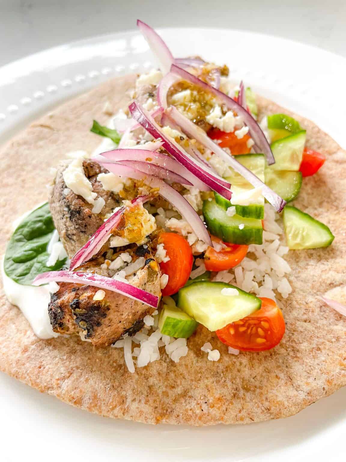 Pork Souvlaki Pita Wrap - House Of G&K Recipes